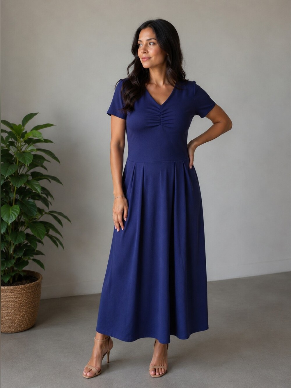 SHEIN WOMENS SIZE LARGE NAVY BLUE MAXI DRESS